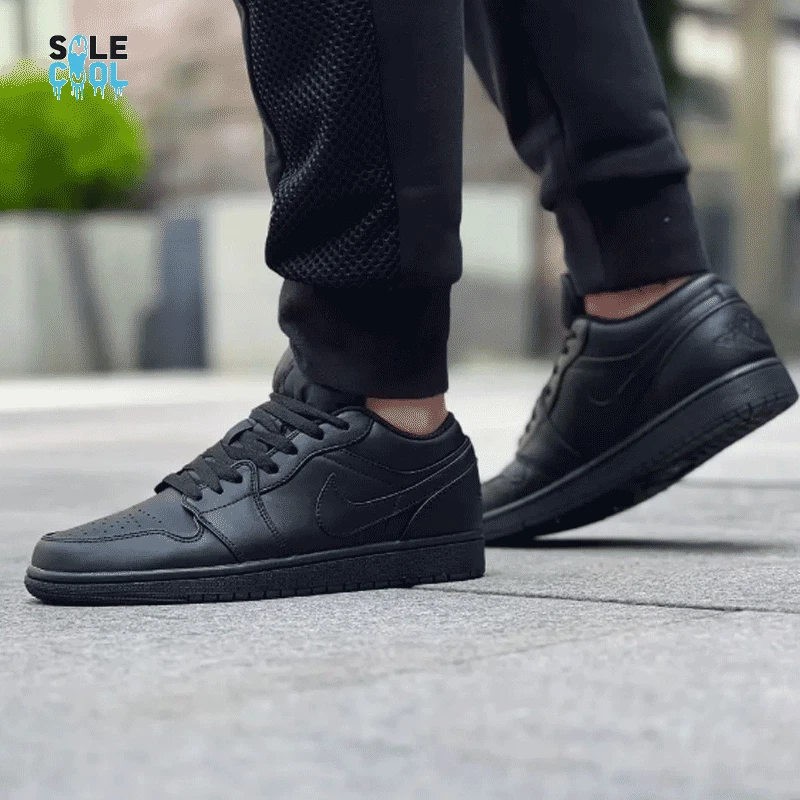 All black best sale low top jordans