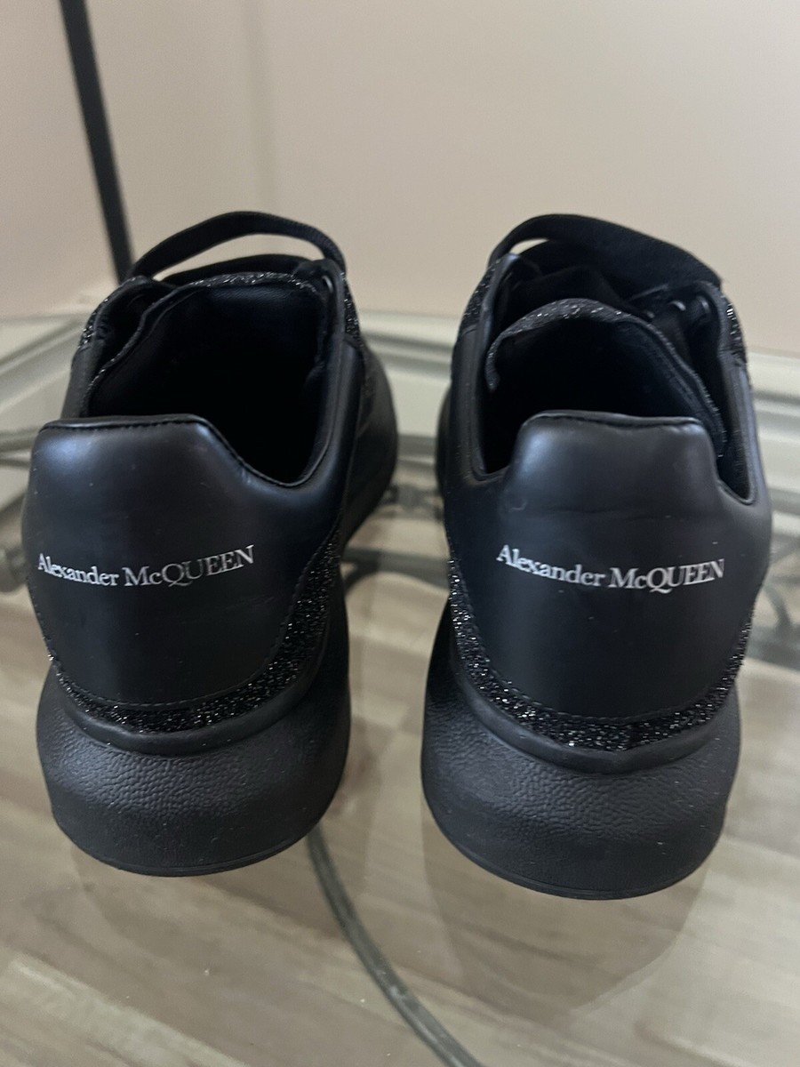 Alexander McQueen All Black Sparkle Leather Sneakers Size 40 Alexander McQueen All Black Sparkle Leather Sneakers Size 40