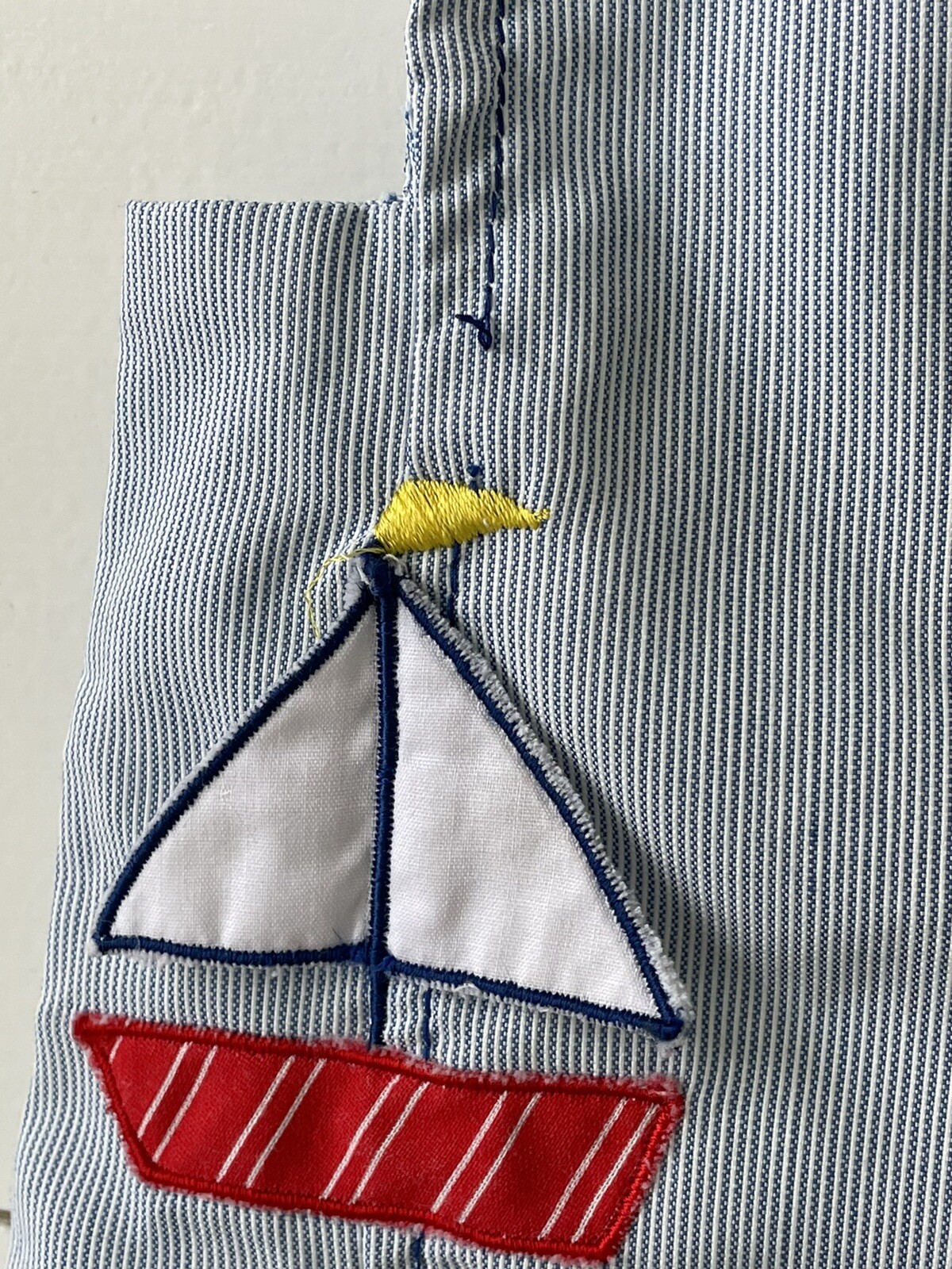 Vintage Overalls Sail Boat Baby Clothes Boy’s Tiny Tots Original shorts Sz 12m image 5