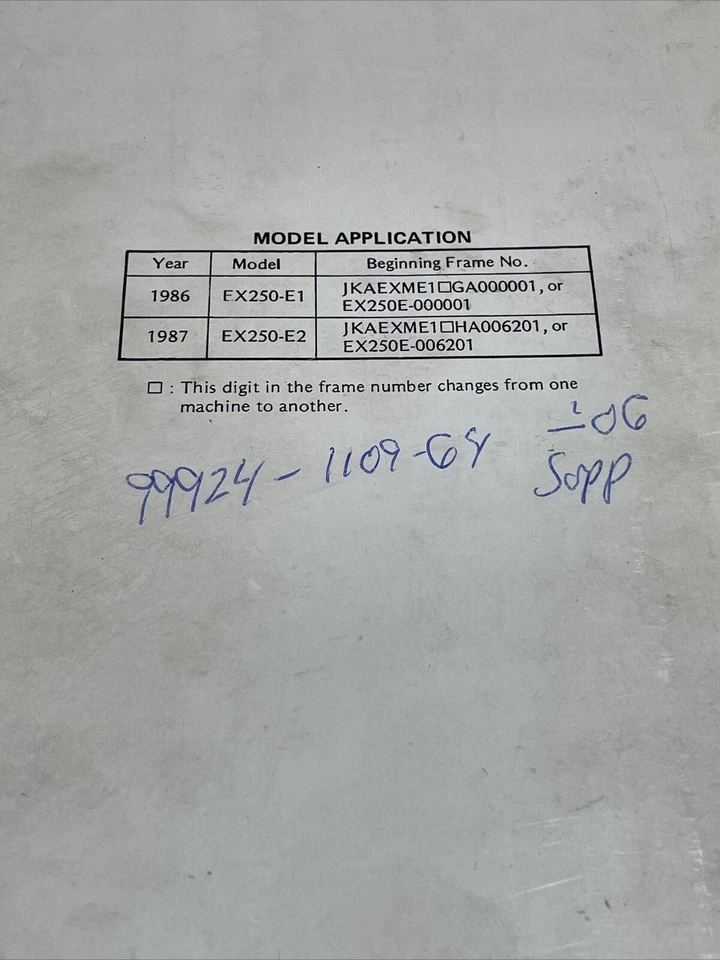 1986 1987 Kawasaki Ninja 250R/GPZ 250R Руководство по Сервисному Ремонту - Изображение 2 из 4