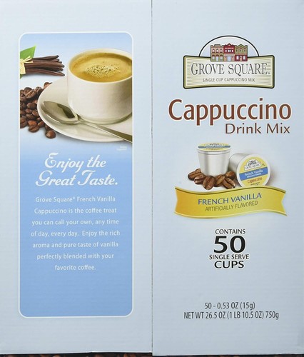 Grove Square Cappuccino French Vanilla 50 Ct Keurig K-Cups Free Shipping - Picture 7 of 7