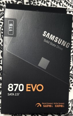 Samsung 870 EVO 1TB 2.5 Inch SATA III Internal SSD Brand New (MZ-77E1T0B/AM)