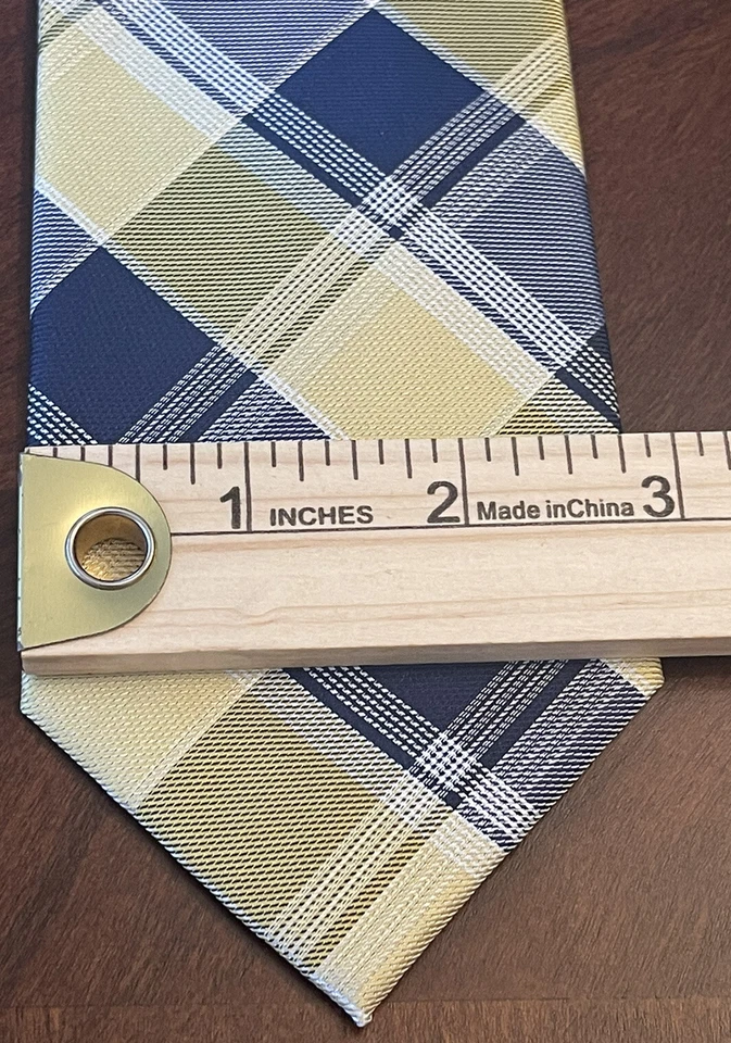 U.s. Polo Assn. Corbata de cuello azul amarilla hecha a mano de poliéster para hombre hecha en China Foto 4 de 4