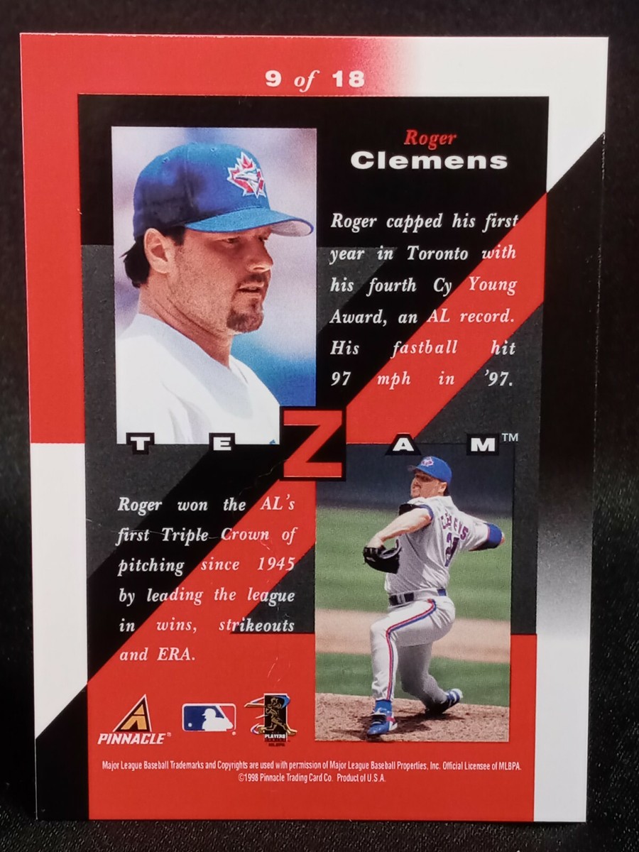 Roger Clemens 1998 PInnacle Zenith Z Team Card #9/18 M/NM