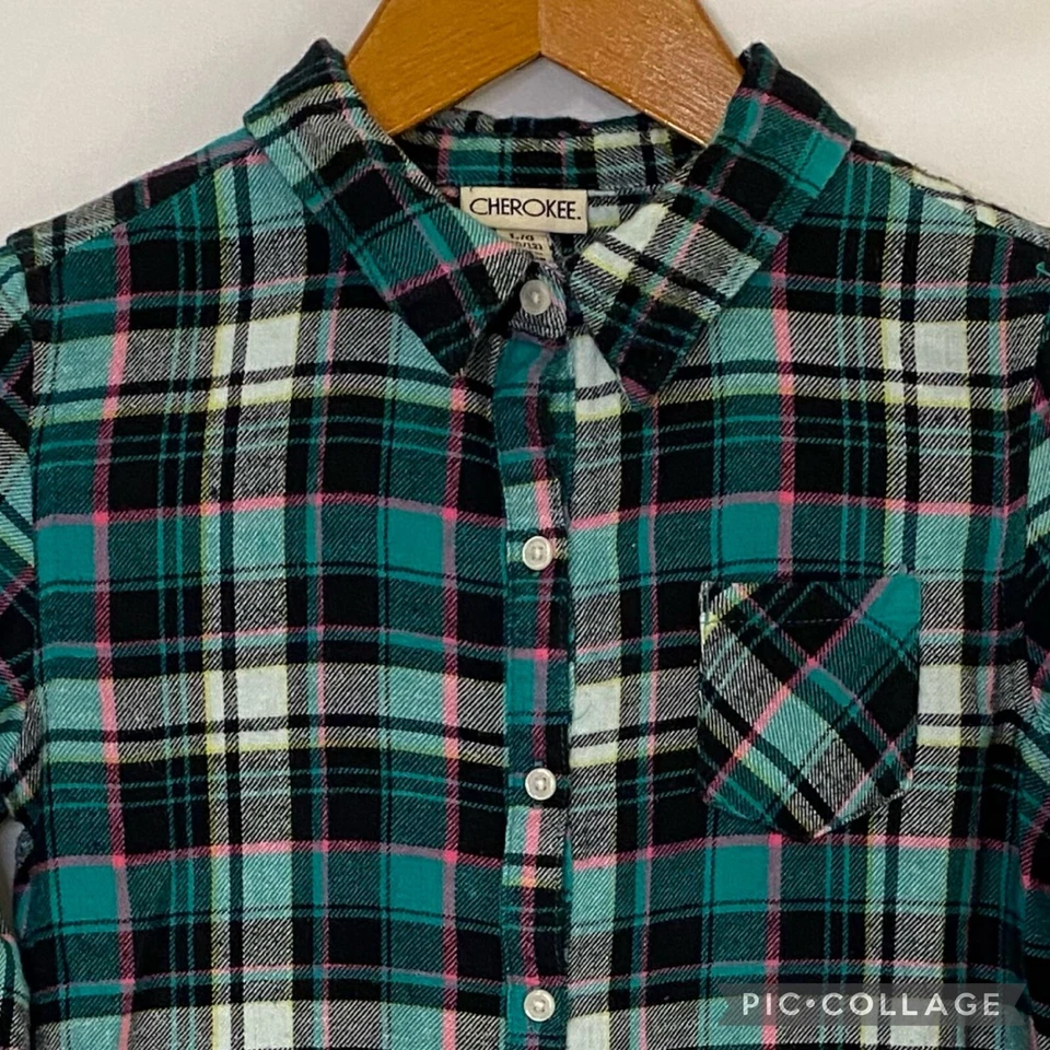 Camisa Cherokee de franela a cuadros grande 10/12 para niños y niñas Foto 3 de 4