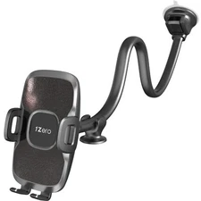 Long Arm Car Phone Mount 14" Gooseneck with Suction Cup & Anti-Shake Base