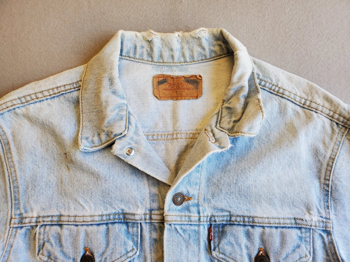 Vintage Levi Strauss Jacket 70506 0211 light blue Sz L Made in USA