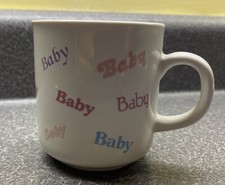 Vintage RUSS Porcelain Baby Mug Cup "Baby" Multicolor 8008