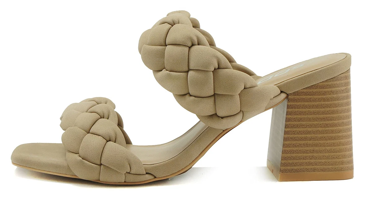 Taupe high cheap heel sandals