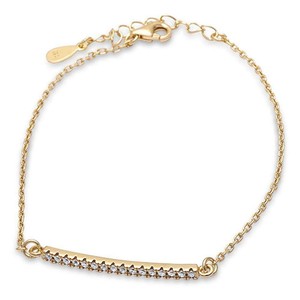 Gold-Over-Sterling-Silver-Micro-Pave-CZ-Bar-Link-Bracelet