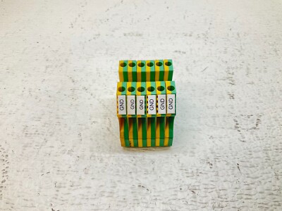 Weidmuller WPE 4 Green Yellow Terminal Block WPE4 Lot of 6 (TSC)