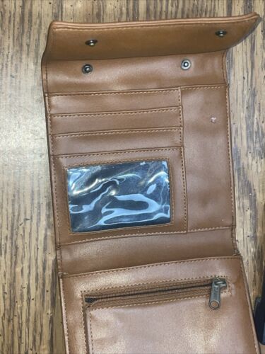 Vintage ESprit Tri Fold Wallet Leather Black & Brown - Picture 7 of 13