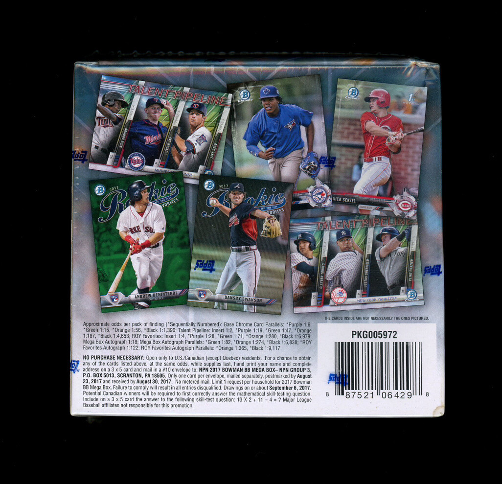2017 Bowman MEGA BOX 7 PACKS FACTORY SEALED BASEBALL CARDS! OHTANI