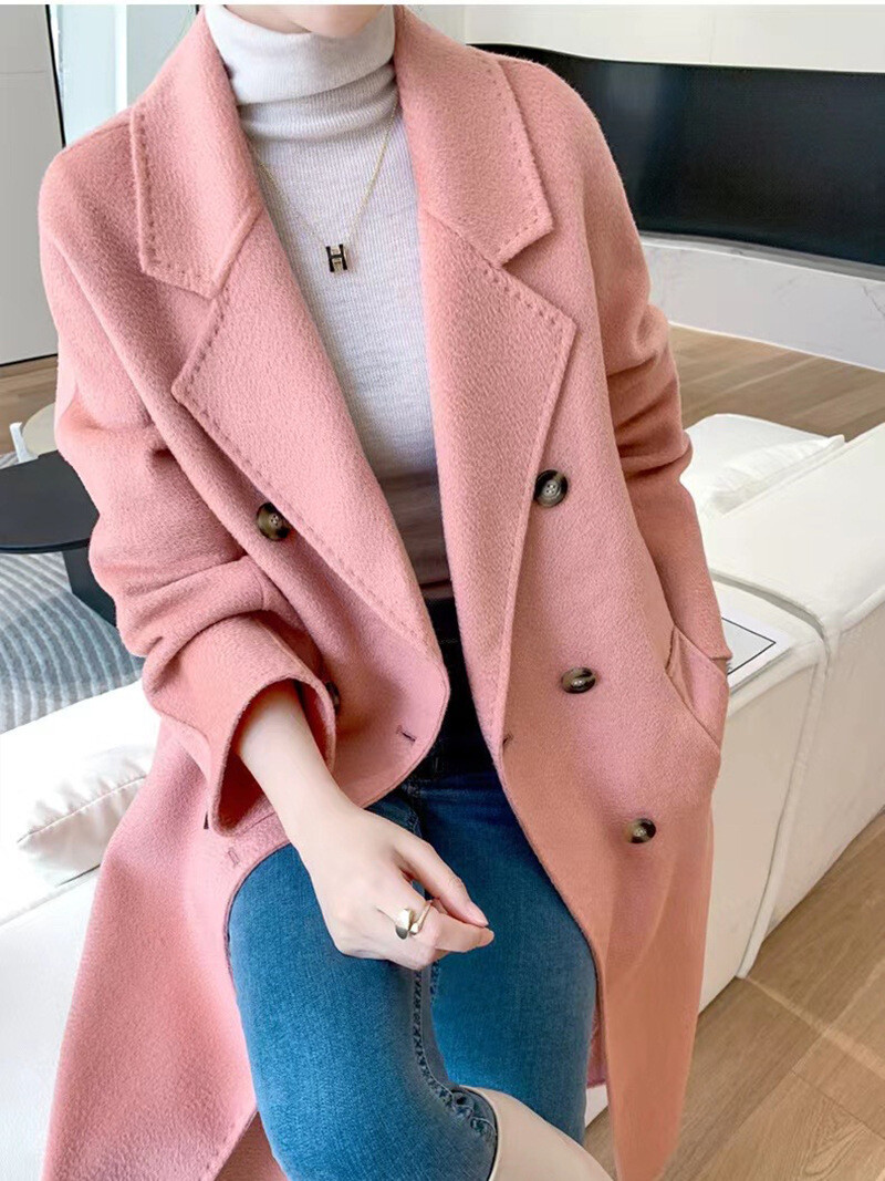 ジャケット・アウター vintage cashmere double long coat Double Sided Cashmere Coat Women's Long Slim Winter New Wool