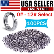 100 Stainless Steel Fishing Split Rings 25LB-350LB Heavy Saltwater Duty Big Game