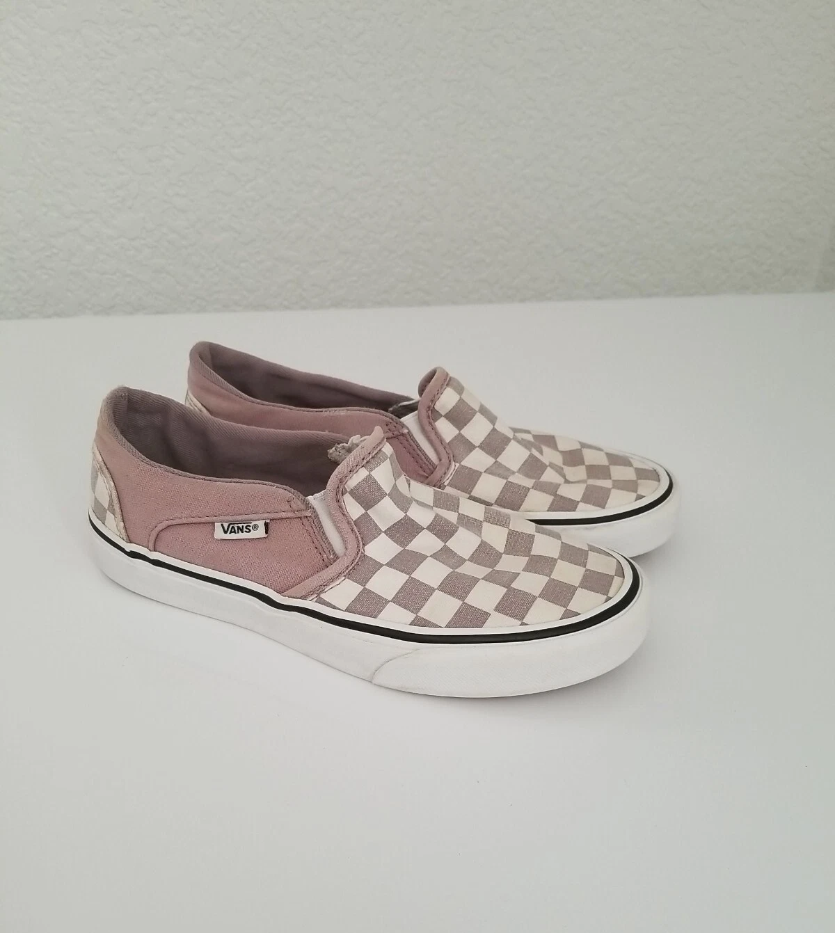 Vans Shoes Womens Size 6 Skate Sneaker Checkered Slip On Flats 508731 Purple
