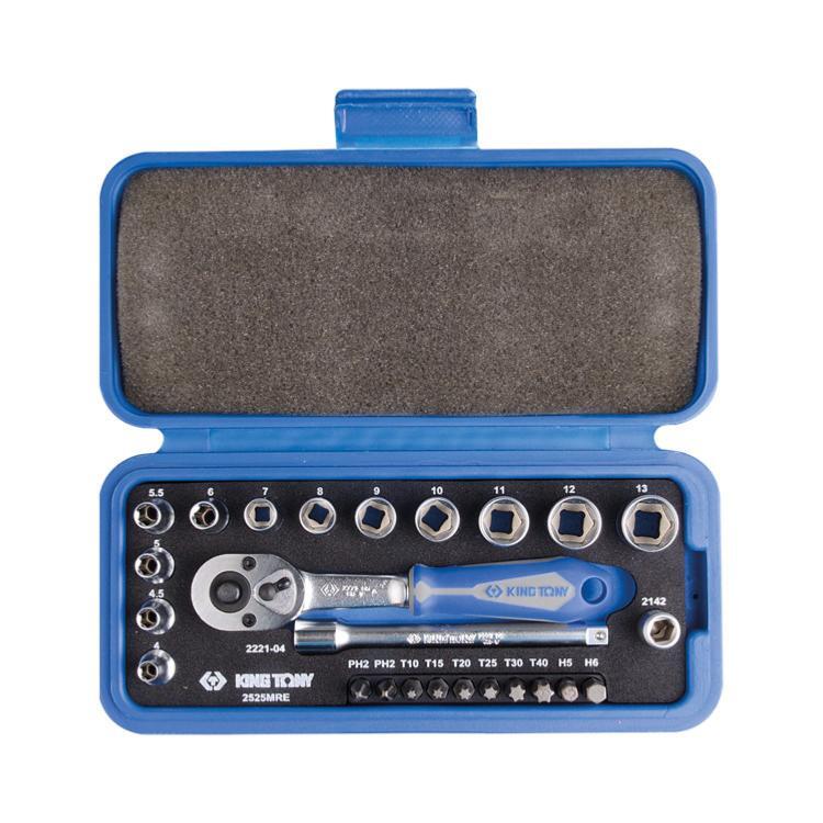 Coffret cliquet 1/4 King Tony pour mécanique auto et maintenance vélo