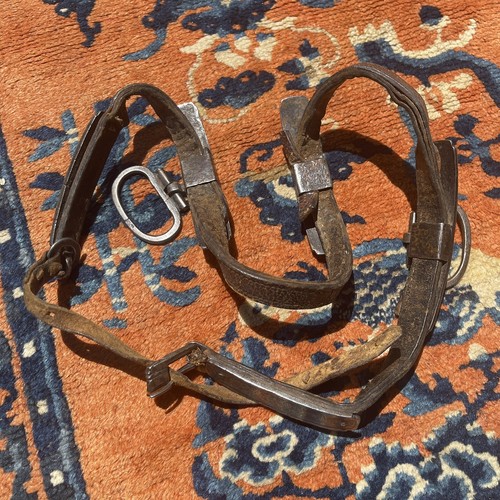 18. Jh. Altes antikes ethnisches tibetisches Dege vergoldetes Silber Eisen Nomadengürtelornament - Bild 8 von 11