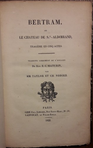 Charles Robert MATURIN Bertram, ou Le Château de St-Aldobrand (1821) - NODIER - Picture 2 of 4