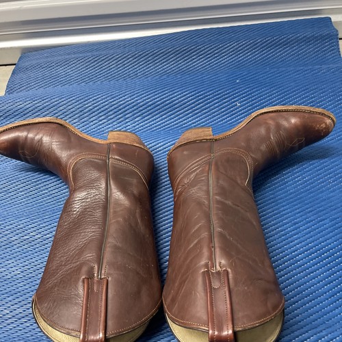 FRYE Mens Vtg 2350 T Brown Leather Cowboy Western Boots Sz 9.5 D USA - Picture 7 of 15