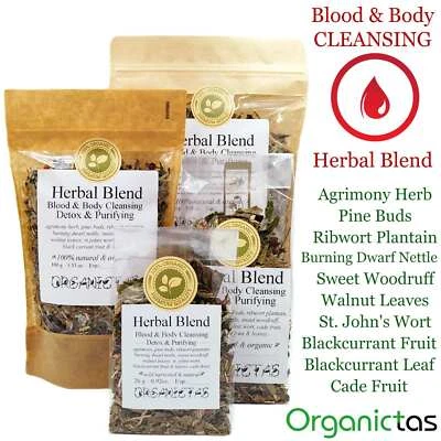 ORGANICTAS Detox Blood & Body Cleansing and Purifying Herbal Tea Blend 10 Herbs Mixture
