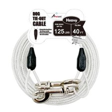 Reflective Tie-Out Cable 40ft Heavy Dogs Up to 125 Pounds Outdoor Secure