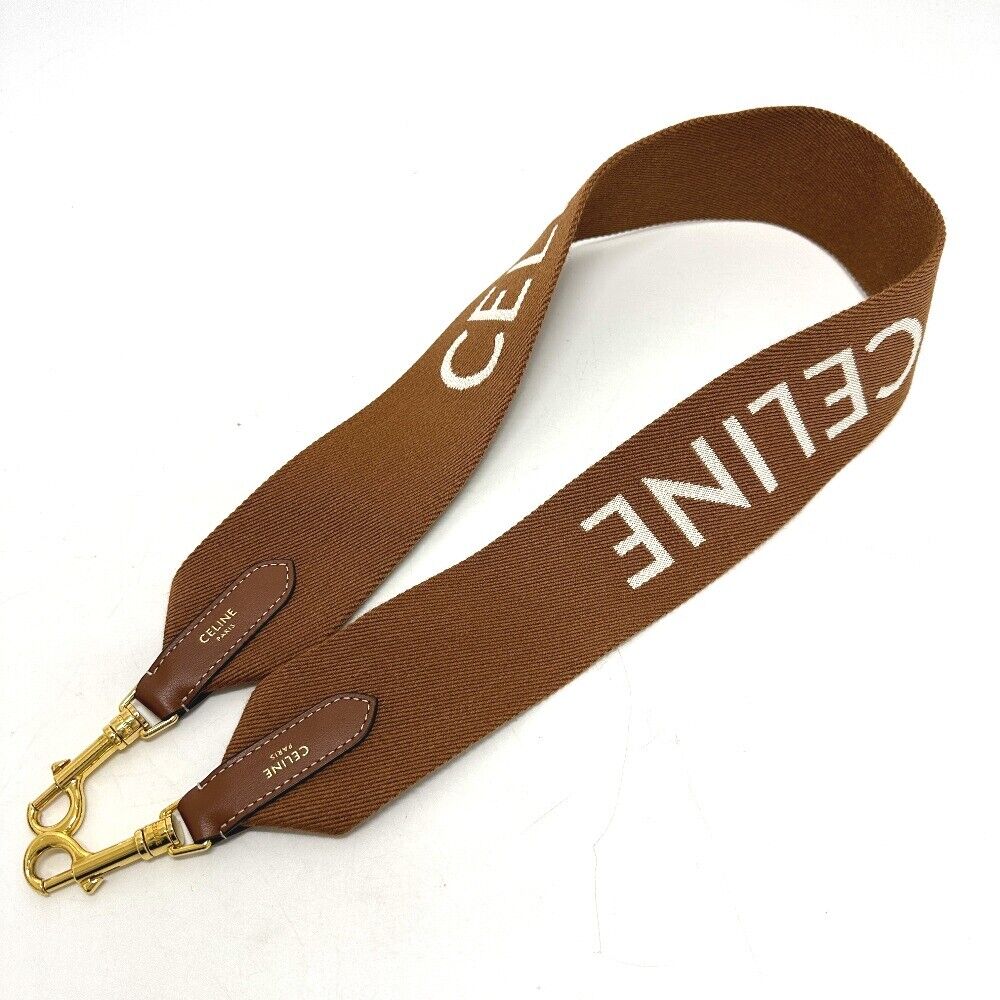 CELINE logo Bag Shoulder strap Canvas/Leather Brown/White | eBay CELINE logo Bag Shoulder strap Canvas/Leather Brown/White | eBay