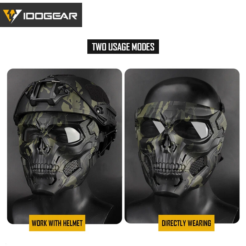 IDOGEAR Tactical Ful Face Mask Skull Mask Cosplay Protective Scary Devil Hunting - Image 3 of 4