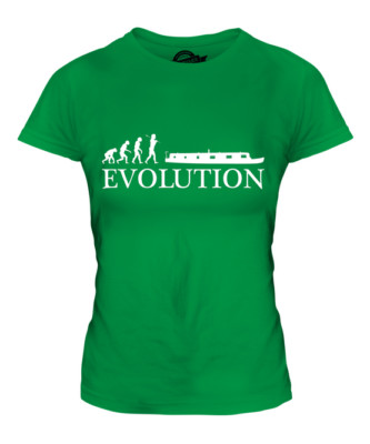 BARGE EVOLUTION OF MAN LADIES T-SHIRT TEE TOP GIFT CANAL SHIP