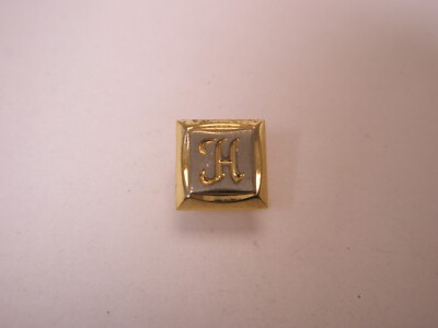 H Monogram Initial Letter Vintage Tie Tack Lapel Pin horace hanse harold x144