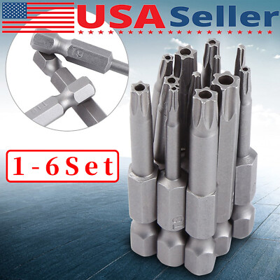 Security Torx Bit Set + Hex Key Allen Bit Set - For Power Drill & Impact Driver