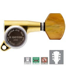 NEW Gotoh SG381-P8 MGT Locking Tuners Keys L3 R3 SMALL AMBER Buttons 3x3 - GOLD