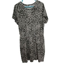 Old Navy Women's Dress Size 1X Animal Leopard Print Knee Length Mob Wife Y2K