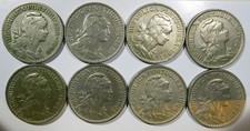 Republica - Lote 8 Moedas - 1$00 1940, 59, 61, 62, 64, 66, 66 e 1968