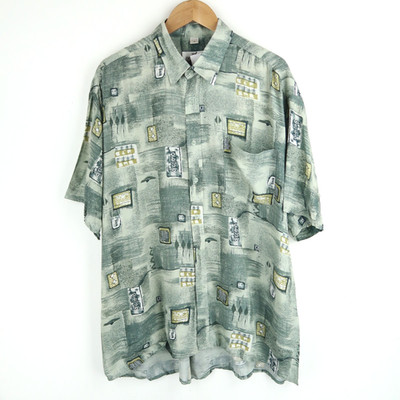 Vintage 90er Crazy Pattern Shirt Abstrakt Retro Gr. 2XL (A56)