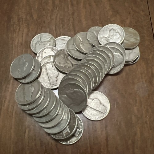 1953 Jefferson Nickels 40 Coin Roll Circulated Very Nice Nickels