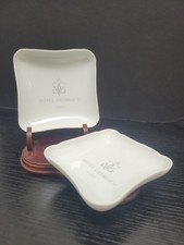 Lot 2 VTG Hotel George V Paris White Ashtrays, Pillivuyt Porcelain France (READ)