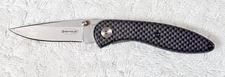 Sheffield Folding Pocket Knife Carbon Fiber Handle Stainless Blade w/ Clip