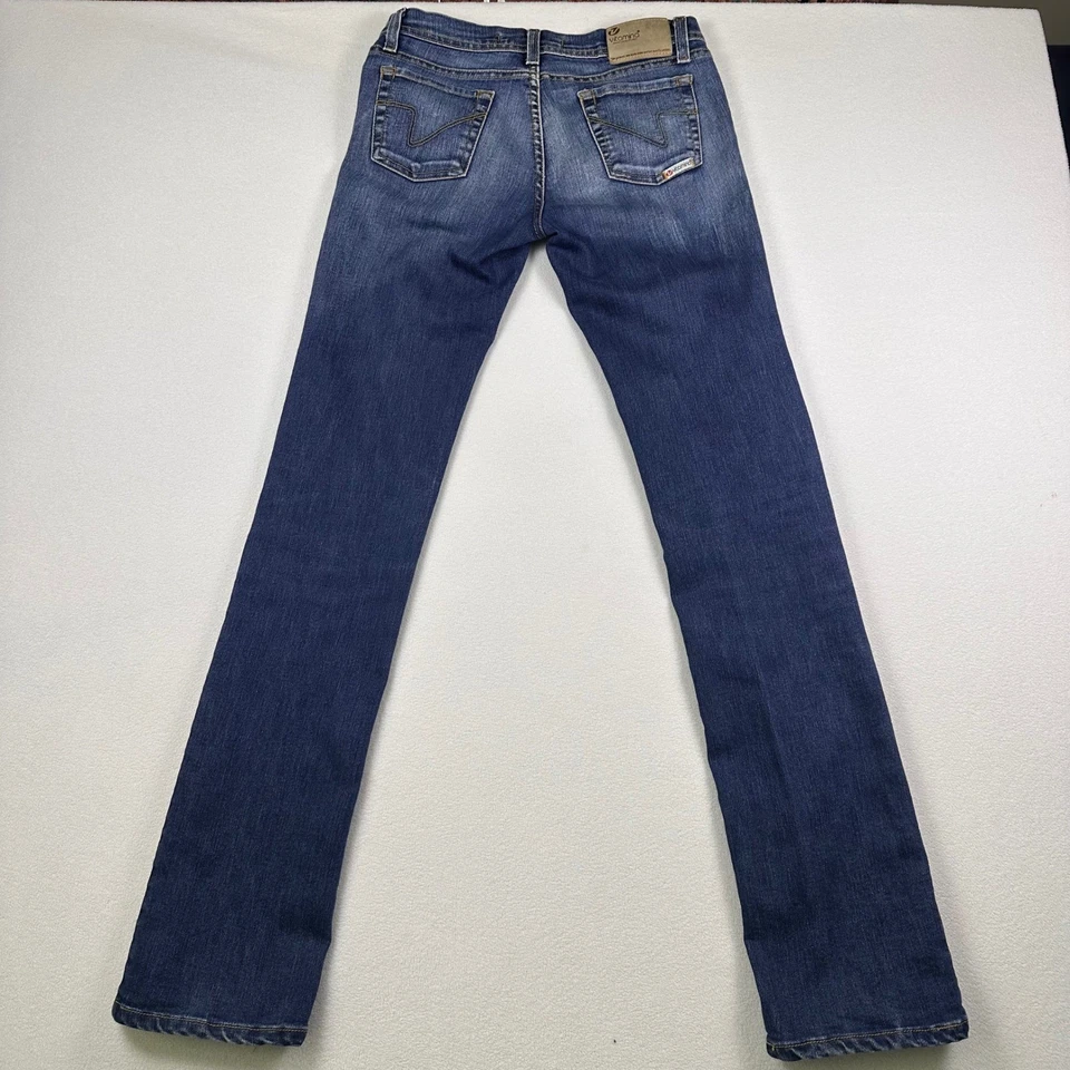 Pantalones de mezclilla Vitamina para mujer azul corte bootcut hechos en Italia algodón elástico M Foto 3 de 4