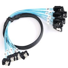 6 PCS SATAIII Cable 0.5M Thin 90Degree RightAngle 6Gbps Data 1.6 Foot