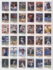 1990 Stickers Uncut 36-Sticker Sheet Teddy Higuera Orel Hershiser Kent Hrbek 1g4