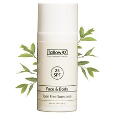 Tallow Sunscreen SPF 25 with Non Nano Zinc Oxide   Natural Mineral Sun Protec...