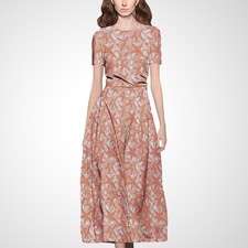 French Elegant Retro Printed Dress Women's Summer New Luxury Floral A-Line Dress