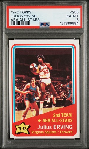 Julius Erving #255 1972 Topps card