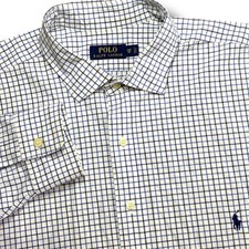 Polo Ralph Lauren Big & Tall 2XB Blue Check Long Sleeve Button Up Dress Shirt