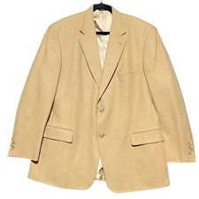 Vintage Claiborne Camel Hair Blazer Men's Size 44L Tan Two Button Sport Coat