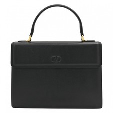 Echte VALENTINO Logo Leder Handtasche schwarz gold Hardware va6625cc