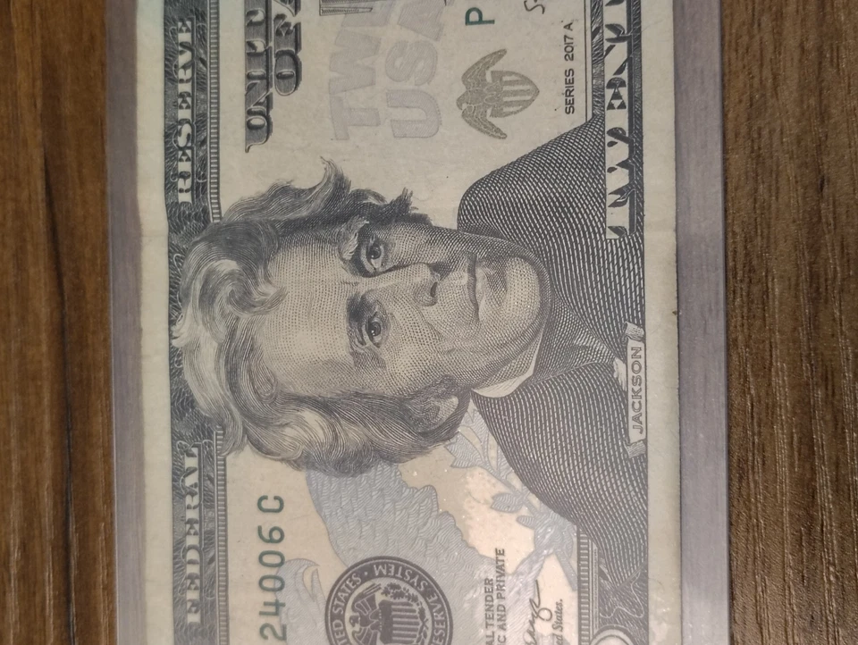 $20 Bill, Fancy Serial Number, 1832 Date, Jackson Reelection Year, Circulated - Image 4 of 4