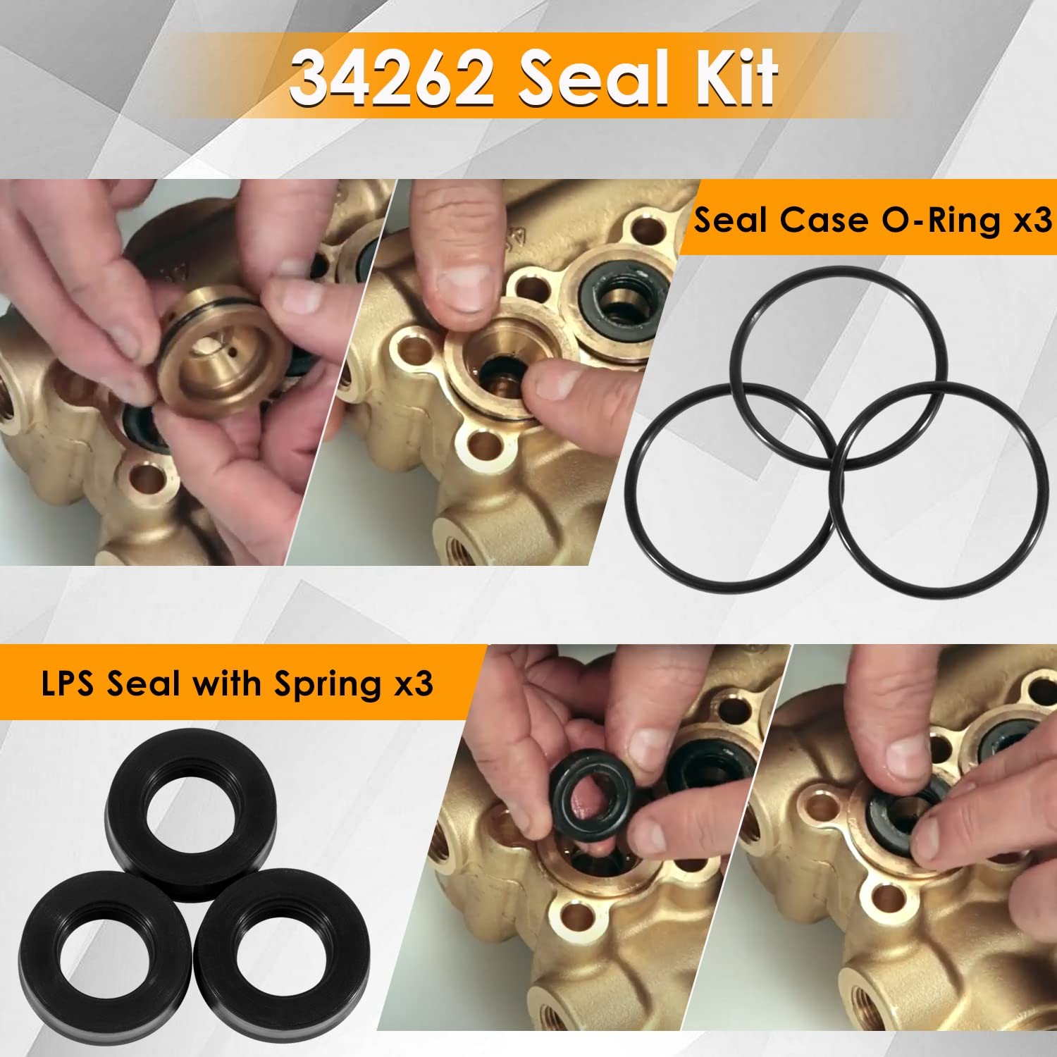 34262 Seal Kit for CAT Pump 66DX 6DX Pumps 6DX35G1I 6DX40G1I 66DX30G1I 66DX35...