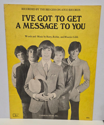 Bee Gees I ve Got to Get a Message to You 1968 Vintage Sheet Music Brothers Gibb